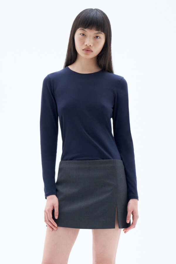 Filippa K Cotton Stretch Long Sleeve Navy