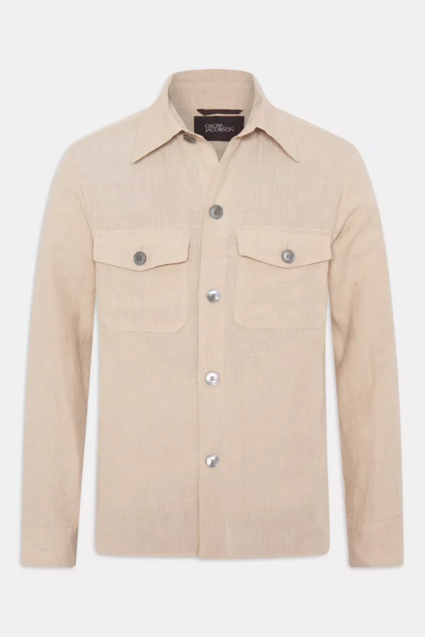 Maverick Linen Overshirt - Natural Beige