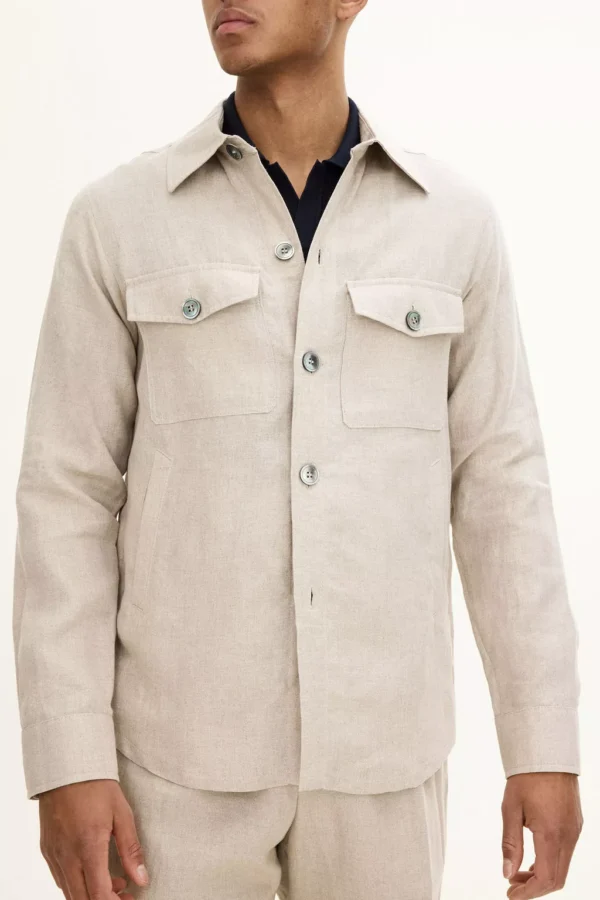 Maverick Linen Overshirt - Natural Beige