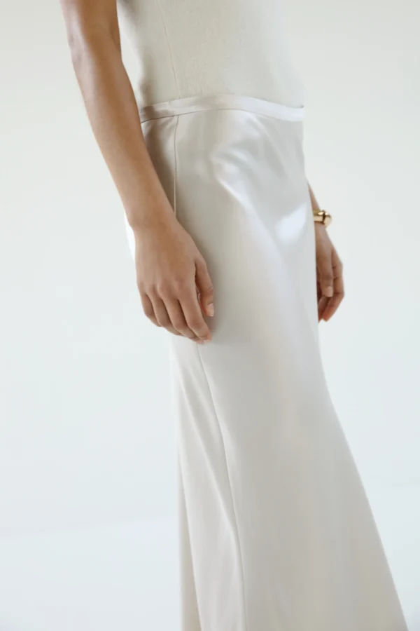 Almada Label - Eni Satin Skirt Pearl