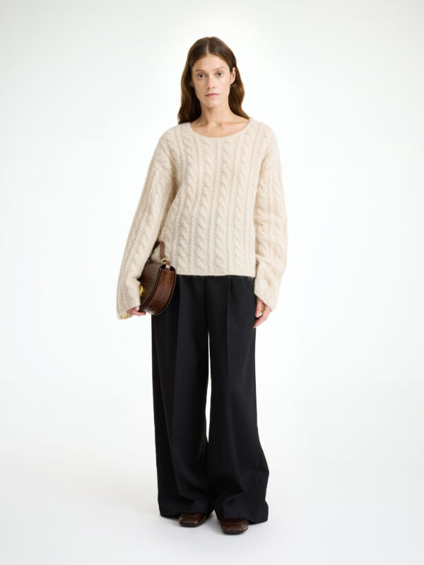 By Malene Birger - Cierra Cable-Knit Sweater Oyster Gray