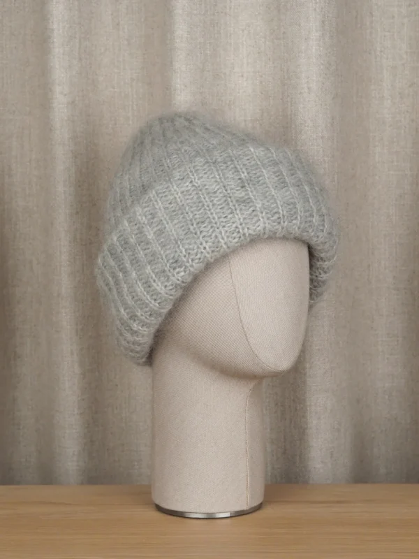 Original Story - Kid Mohair Chunky Beanie Light Grey Melange