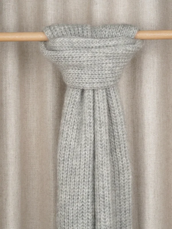 Original Story - Kid Mohair Scarf Light Grey Melange