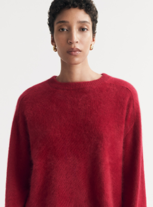 Soft Goat - Brushed Crewneck Lipstick Red